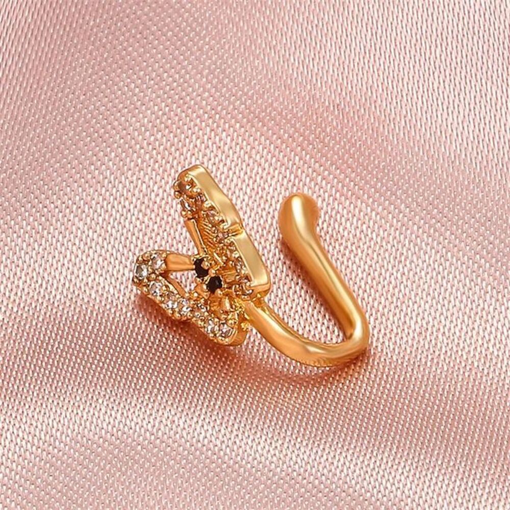 Personalized U-Shaped Diamond-Studded Butterfly European And American Non-Hole N